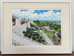 井堂雅夫「幻想の首里城」木版画 額装 風景画 沖縄 琉球 インテリア#426-4 井堂雅夫「幻想の首里城」木版画 額装 風景画 沖縄 琉球 インテリア