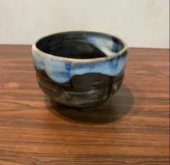 京焼 天目茶碗 桶谷定一 覆輪風 黒釉 仕覆付き 抹茶茶碗 陶器 茶道具