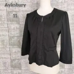 アリスバーリー 【11】 アウター ノーカラージャケット キュプラ ホック ラメ