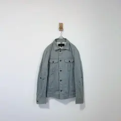 ムッシュニコル　グレー　ストライプジャケット　ロールアップ　Mのサムネイル