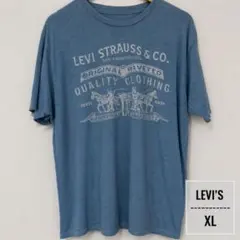 USA古着ー ロゴTシャツ XL 水色 リーバイス ビッグロゴ