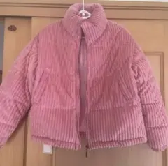 コーデュロイ ピンク ダウンジャケット