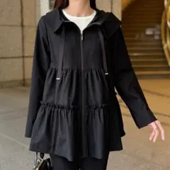 新品タグ付⭐️チュールレイヤードジップアップパーカー　エムプルミエ　ブレンヘイム