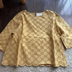 Sporing&Style レース模様 五分袖 トップス