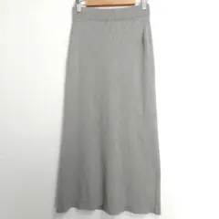 【natural couture】ロングリブニットスカート(Ｆ)スリット