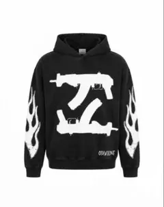 ○☆新品未使用 COMME des FUCKDOWN プリントパーカー L 黒 - メルカリ