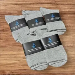 靴下 レディース 5足セット リブ柄 22cm〜25cm グレー ソックス