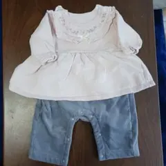 長袖裏起毛ロンパース　ピンク　70cm