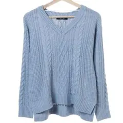 【INGNI】ケーブルニット セーター ブルー 水色 Mサイズ