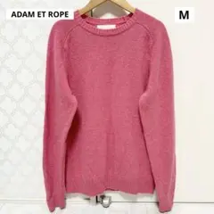 【 美品 】ADAM ET ROPE ピンク ラムウール クルーネックニット M