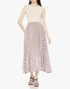 LILY BROWN シアーチェックニットワンピース