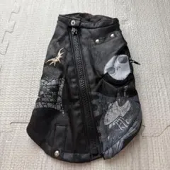 スカルデザイン犬服 フード付き 黒