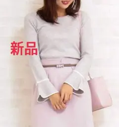 新品　ラインバイカラーニット　プロポーションボディドレッシング