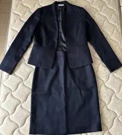 お値下げ中　レディース　紺色　スーツセット　一度使用済み　ウエストゴムあり