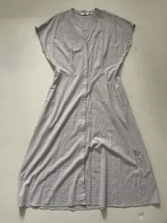 ブラウンチェック 半袖シャツワンピース Mサイズ ユニクロ