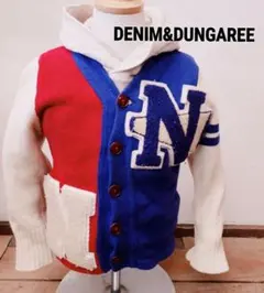希少！デニム&ダンガリー　カレッジ　ワッペン　刺繍　カーディガン　レタード