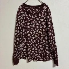 kate spade 花柄 長袖 Tシャツ ブラウン 派手