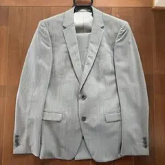 NICOLE CLUB FOR MEN グレー ストライプ ビジネススーツ 46