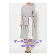【極美品】MERCURYDUO ドッキングプリーツ切替ワンピース（グレー）