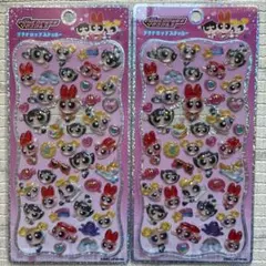 パワーパフガールズ　パワパフ　プチドロップステッカー　ピンク　全員集合　２枚
