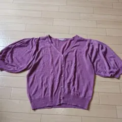 RETRO GIRL パープル 半袖カーディガンのサムネイル