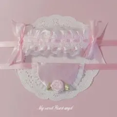 スタイ　ヘッドドレス　ぬいぐるみ　ぬい服　ピンク　バラ　バレエコア　リボン