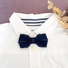 【小サイズ】お子様蝶ネクタイ　ネイビー系　七五三　結婚式　発表会　卒園式　入園