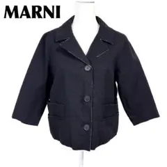 イタリア製 MARNI マルニ ハーフコート ピーコート ウール ネイビー