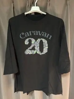 caravan ラグランスリーブ　20周年記念　七分袖　ディープブラック