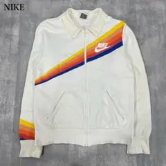 ナイキ【M】ジップジャケット トレーナー レギュラーフィット 斜めラインプリント