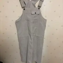 グレー コーデュロイ オーバーオール