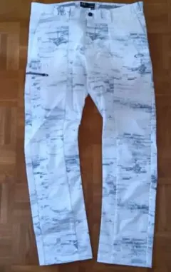 OAKLEYメンズゴルフパンツ ホワイト/グレー スリムフィットパンツ