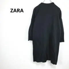 ◇ ザラ【M】ニットワンピース　チュニック　モックネック　無地　シンプル