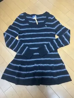 BURBERRY Vネックセーター 38 ブラック/グレー