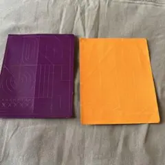 幾何学模様 シール 紫 オレンジ 2枚セット　昭和レトロ