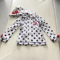 水玉模様フード付きラッシュガード 95cm