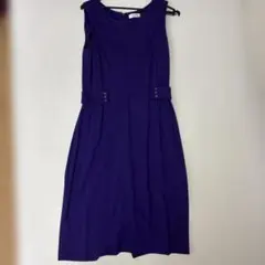 カルバンクライン　紫のノースリーブひざ丈ワンピース