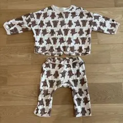 クマ柄 ベビー服セット80 セットアップ　バースデイ