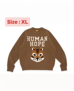 HUMAN HOPE Low Gauge Knit "Brown"
