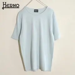 ヘルノ HERNO 半袖クルーネックTシャツ シルバープレート 44 ネイビー