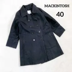 【マッキントッシュ】トレンチコート (40) ネイビー ダブルブレスト 2way