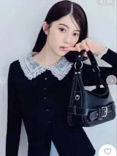 【人気商品】FRAY I.D レースカラーニットカーディガン