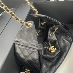CHANEL ブラックレザー ショルダーバッグ