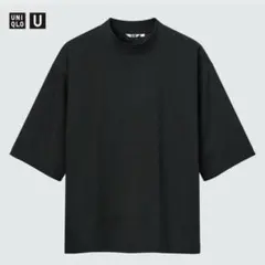 UNIQLO U エアリズムコットンオーバーサイズモックネックT サイズL