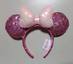 即日発送　ディズニー　ミニー　パルパルーザ　スパンコールカチューシャ　ピンク