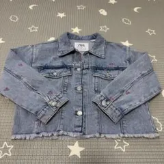 ZARA KIDSリボン柄刺繍入りデニムジャケット