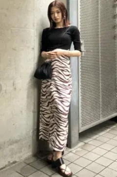 EMODA ブラウンゼブラスカート　S ゼブラ Y2K エモダ　スカート