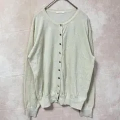 【美品】テチチ ラメニットカーディガン F クリーム色 薄手 冷房対策