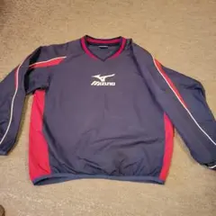 （値下げ）Mizuno ネイビー/レッド Vネック長袖ジャケット　150