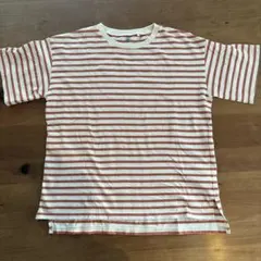 イオントップバリュー　ボーダー　オーガニックコットン半袖Tシャツ　サイズ160のサムネイル